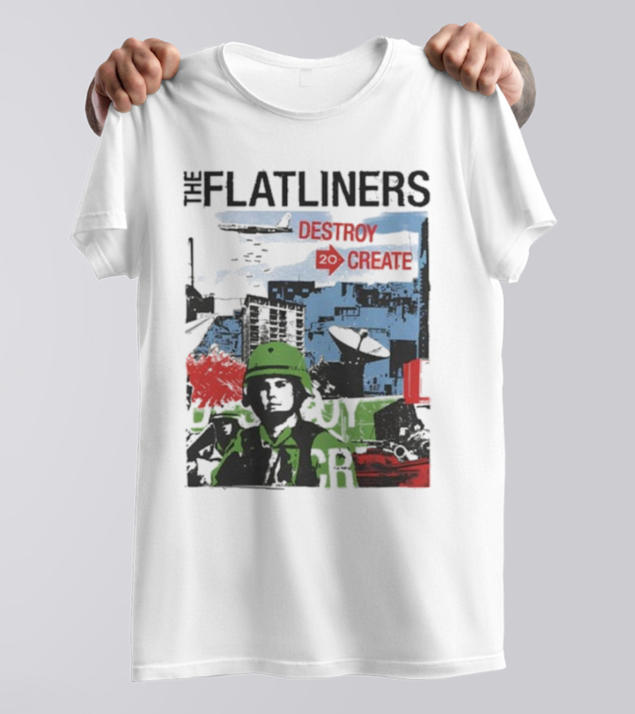 The Flatliners Destroy 20 Create Album Cover Soldier And Cityscape T-Shirt
