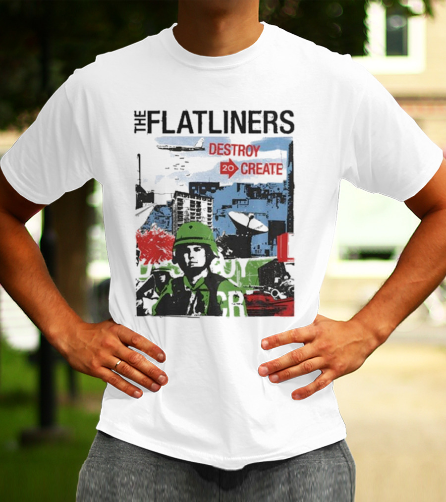 The Flatliners Destroy 20 Create Album Cover Soldier And Cityscape T-Shirt