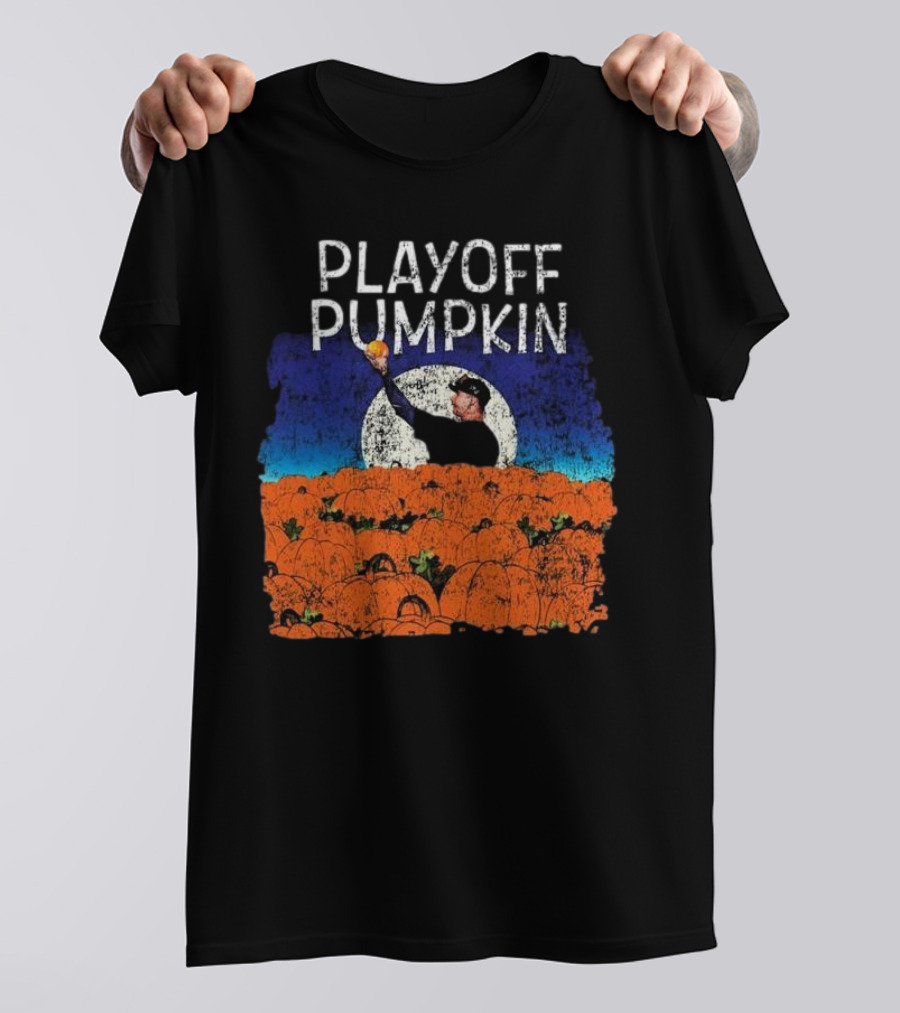 Mets Playoff Pumpkin Pitcher In Pumpkin Patch T-Shirt