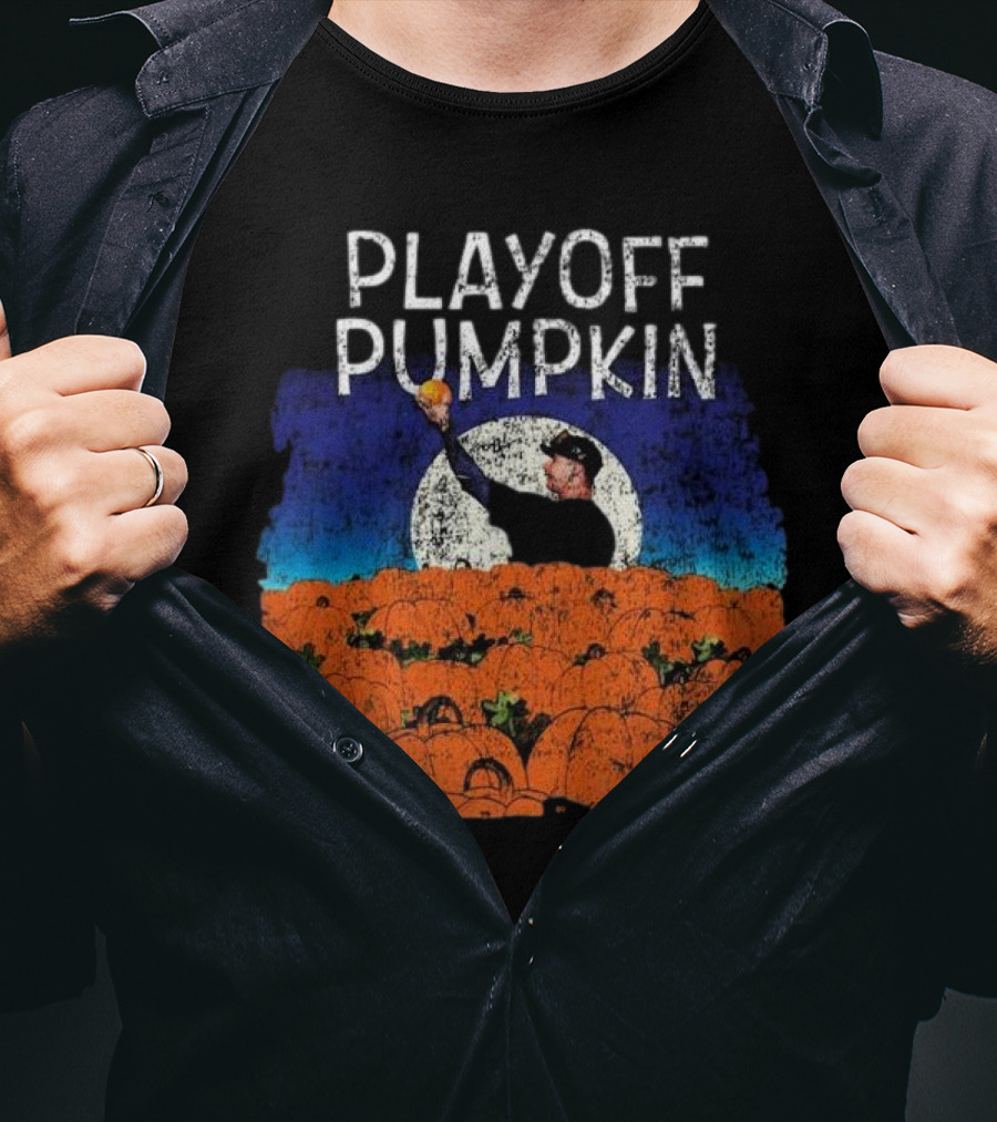Mets Playoff Pumpkin Pitcher In Pumpkin Patch T-Shirt