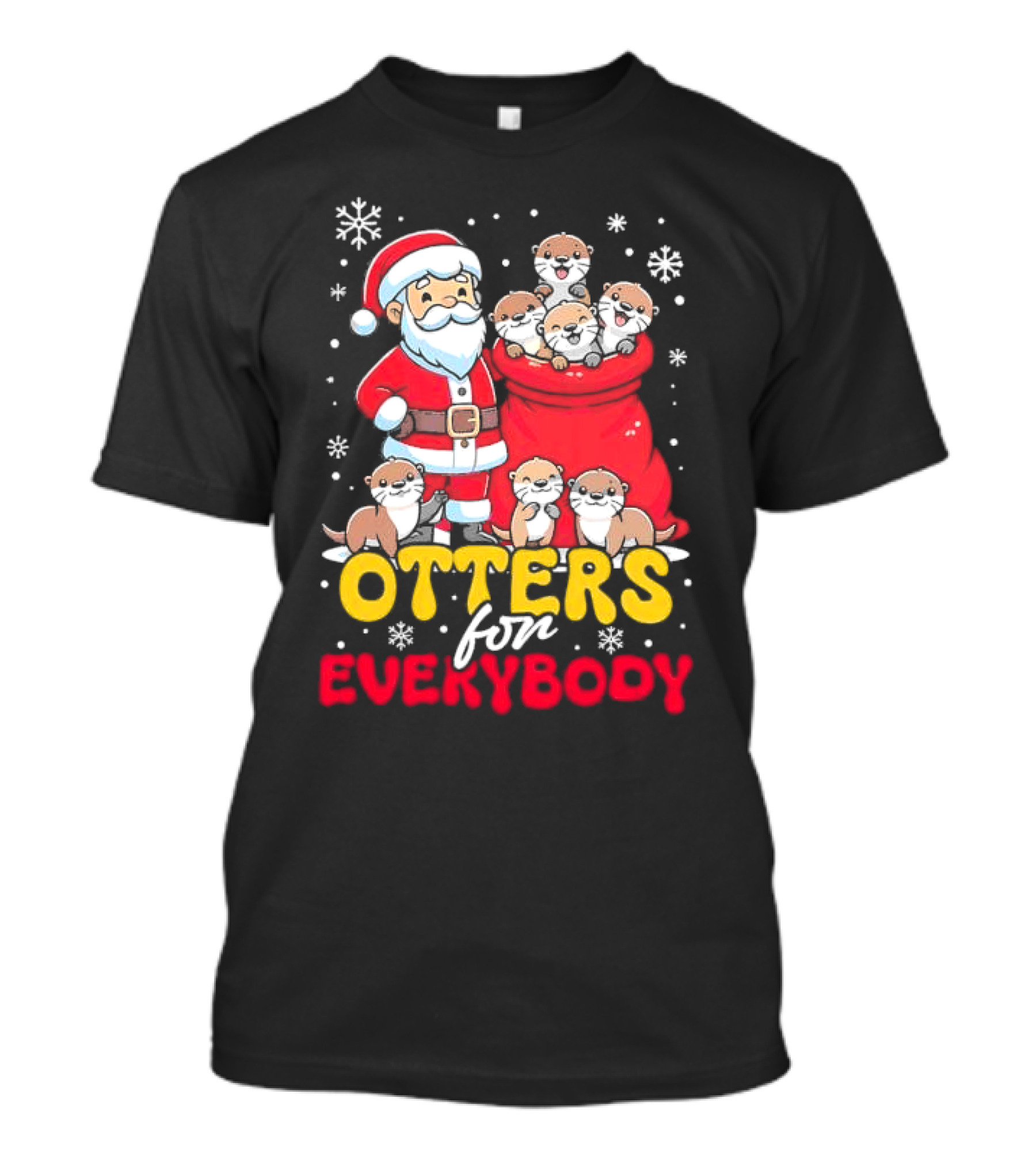 Otters For Everybody Santa Claus Christmas T-Shirt