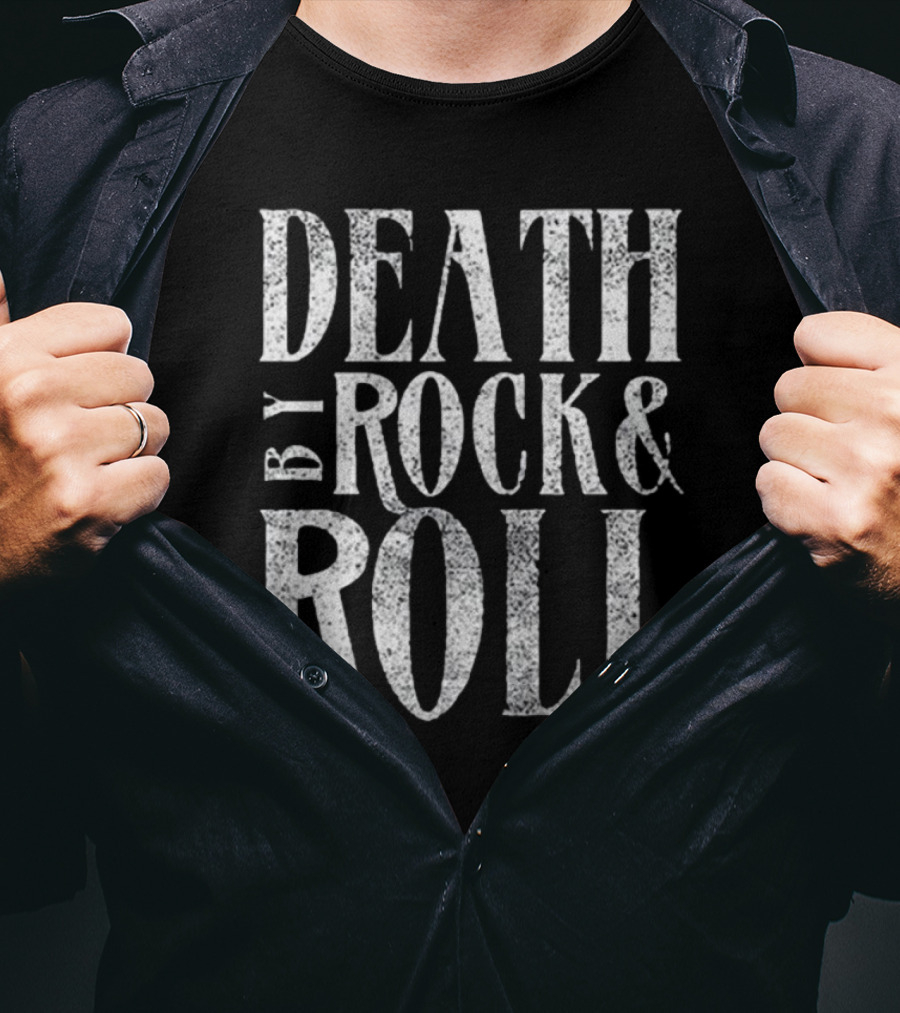 Death By Rock And Roll Rock-Inspired Music Statement Tee Shirt Print T-Shirt