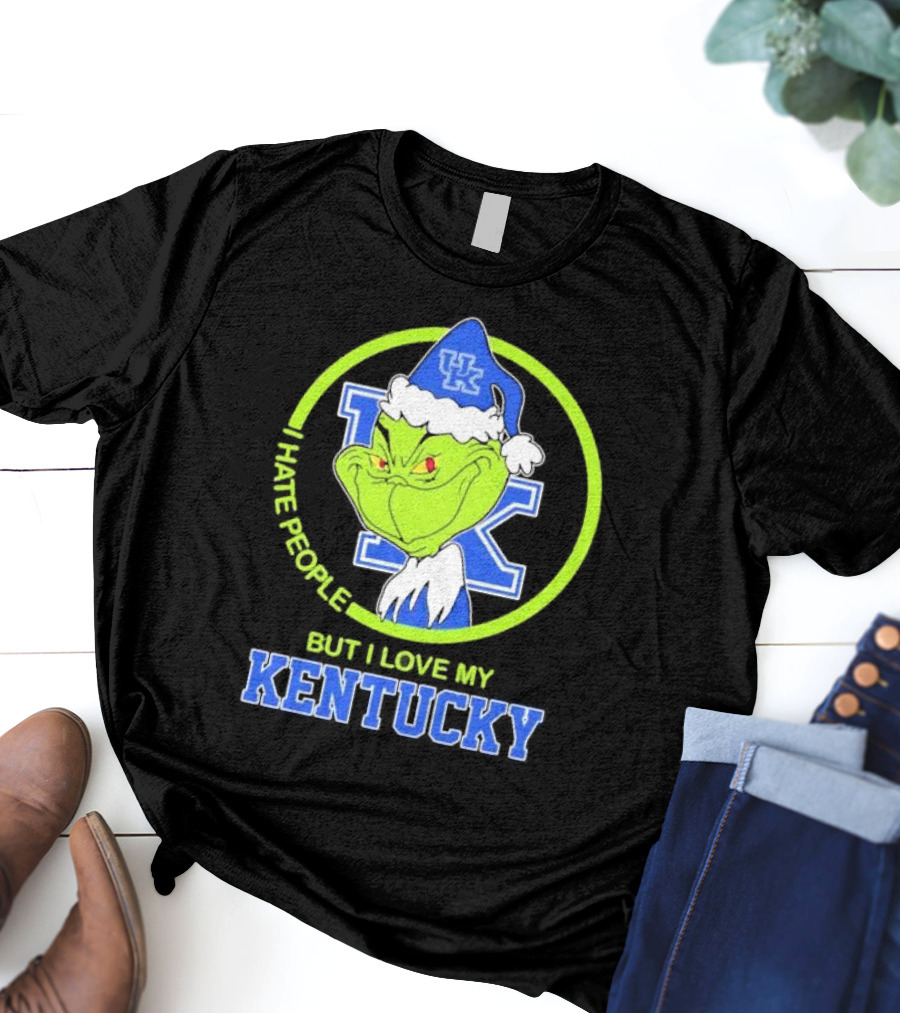 Kentucky Wildcats Grinch I Hate People But I Love My Kentucky T-Shirt