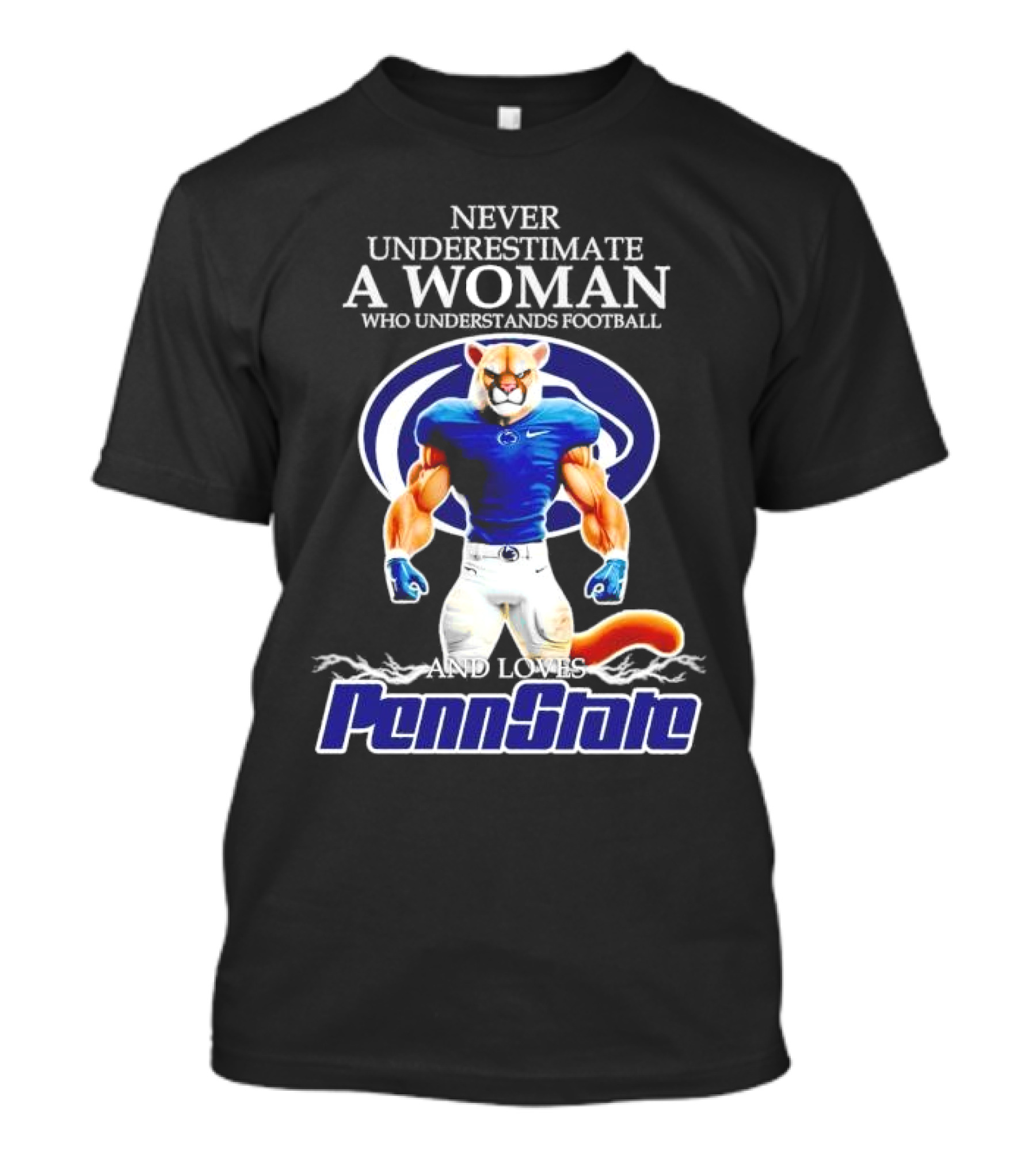Never Underestimate A Woman Who Understands Football And Loves Penn State Nittany Lions T-Shirt