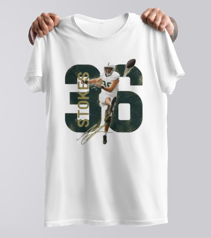 Stokes 36 Football Kicker Signature Action Image T-Shirt