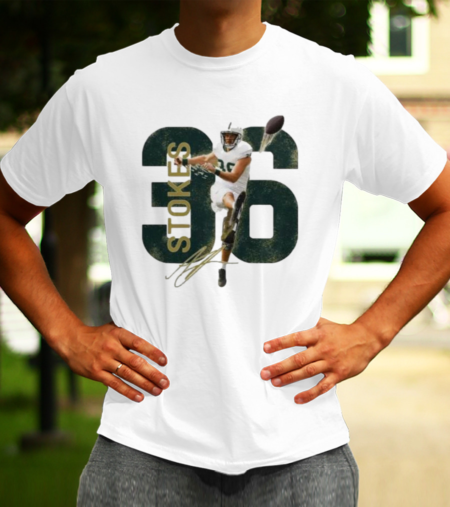 Stokes 36 Football Kicker Signature Action Image T-Shirt