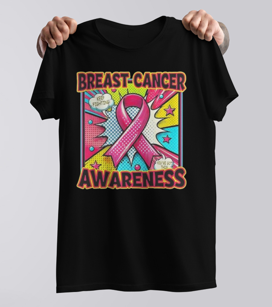 Breast Cancer Awareness Keep Fighting Pink Ribbon You've Got This Vintage Pop T-Shirt