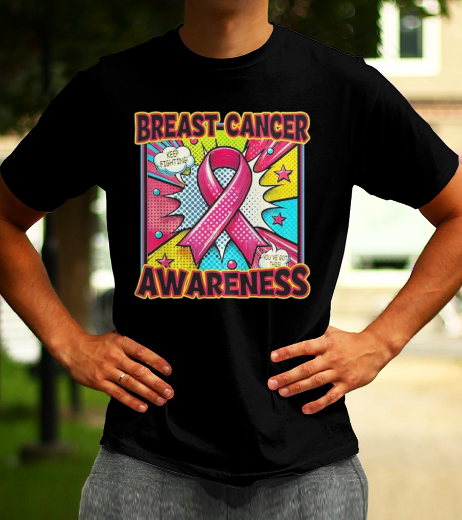 Breast Cancer Awareness Keep Fighting Pink Ribbon You've Got This Vintage Pop T-Shirt
