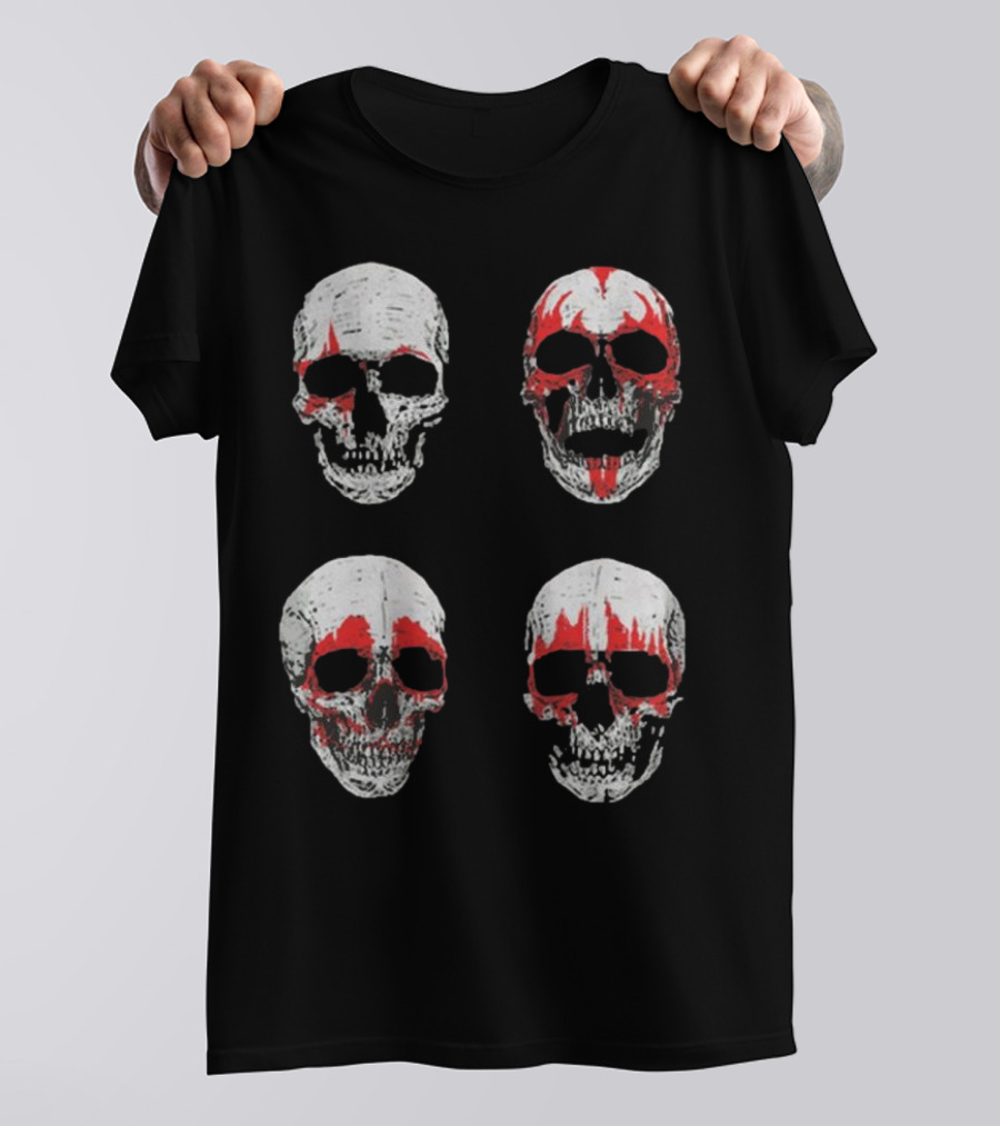 Glow In The Dark Skulls Hotter Than Hell Red Accents T-Shirt