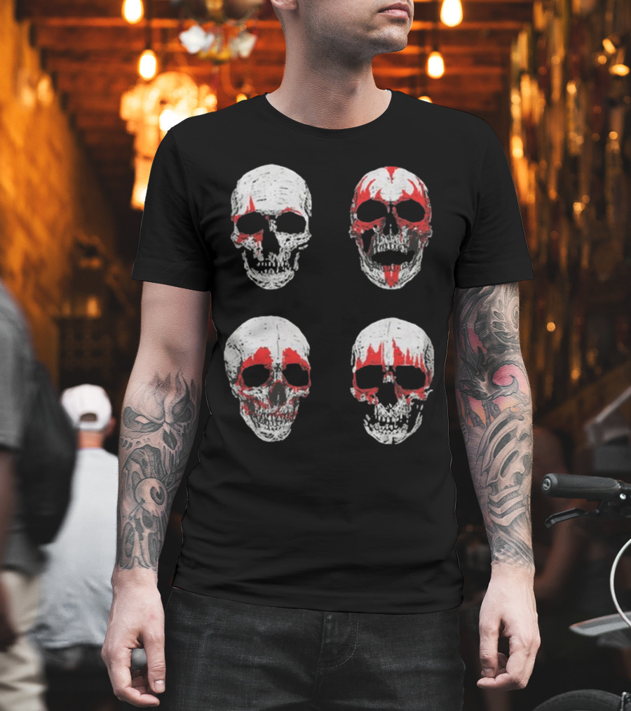 Glow In The Dark Skulls Hotter Than Hell Red Accents T-Shirt