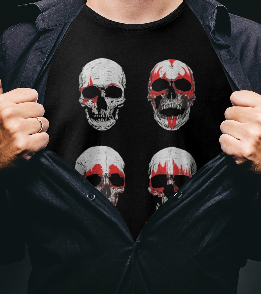 Glow In The Dark Skulls Hotter Than Hell Red Accents T-Shirt