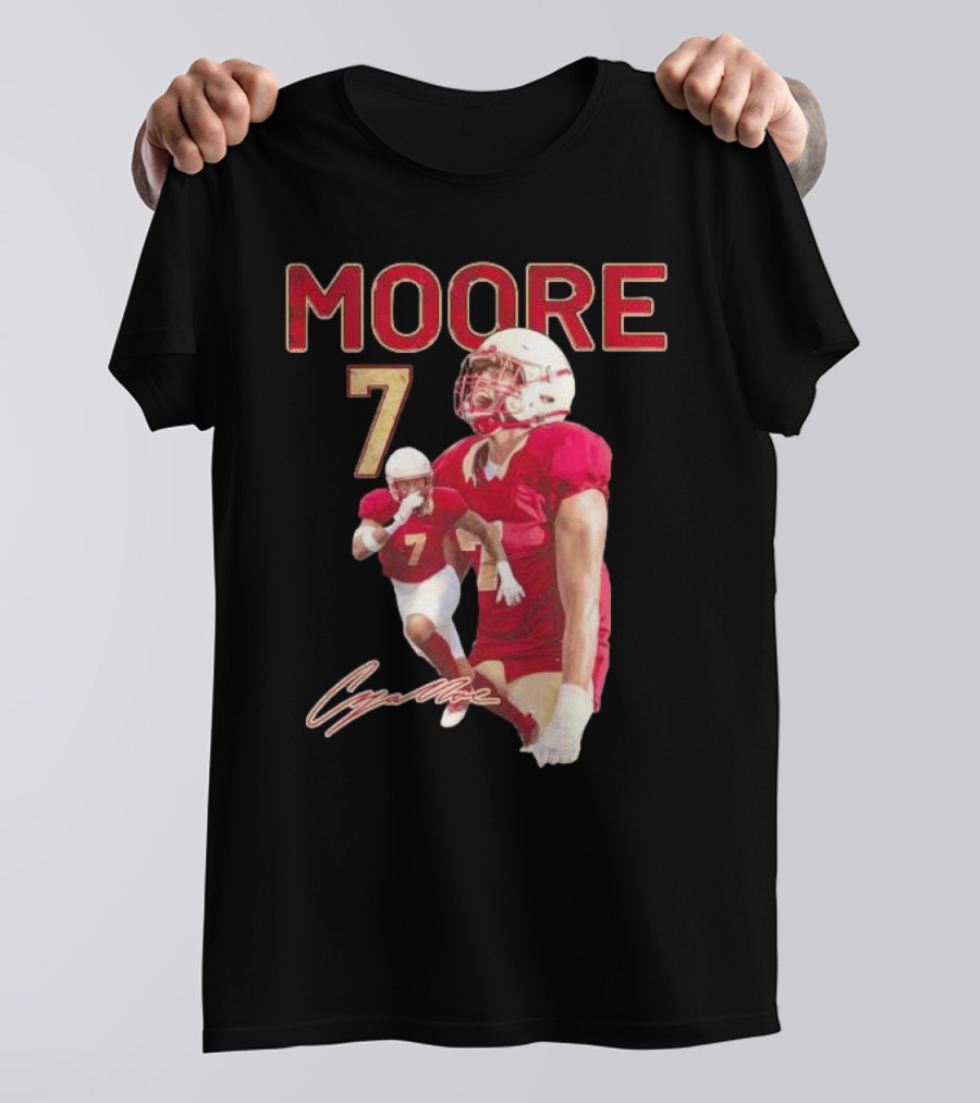 Cazeem Moore 7 Elon Phoenix Player Signature Football Jersey T-Shirt