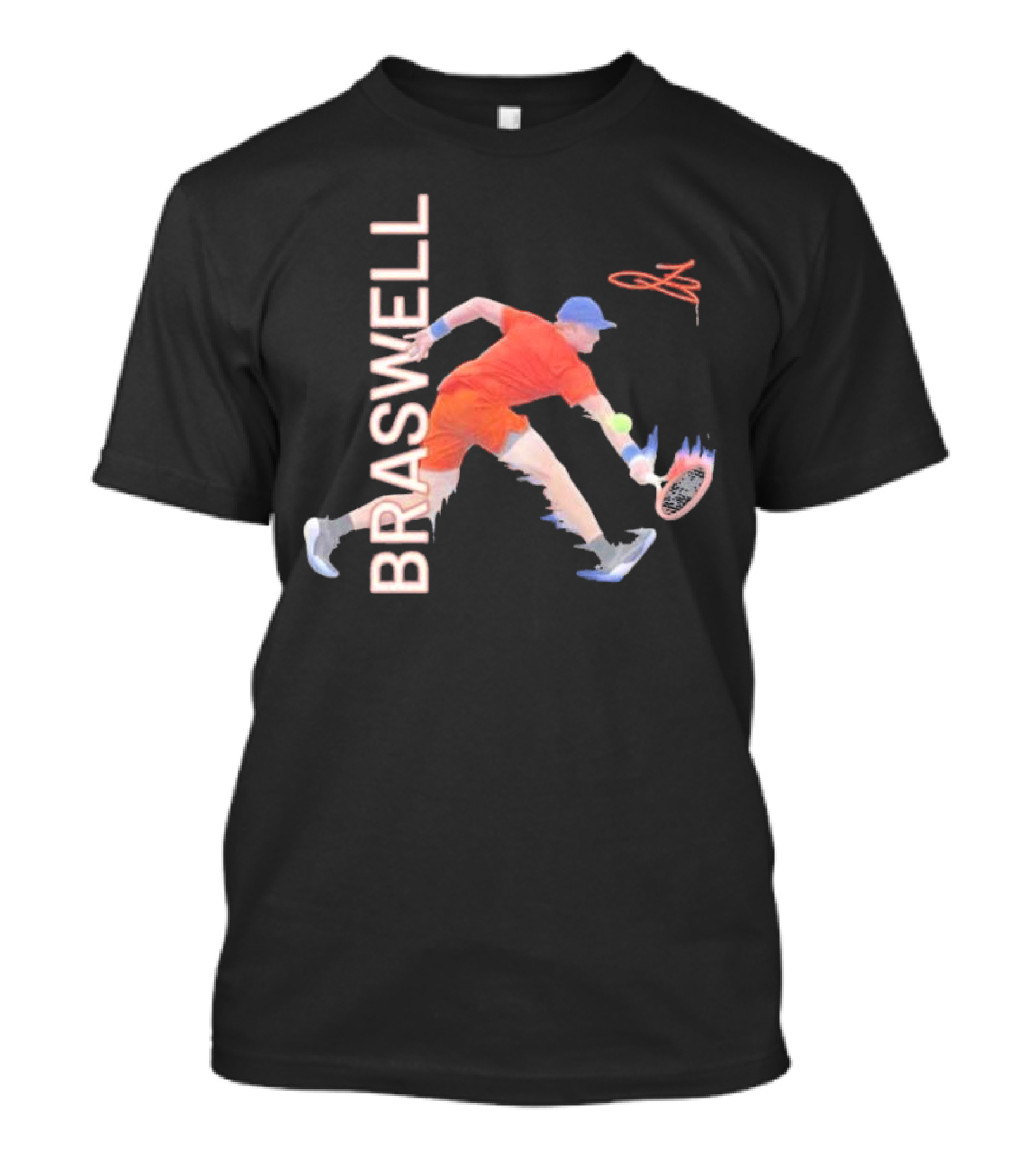 Braswell Tennis Player Signature Action With Dynamic Stroke T-Shirt