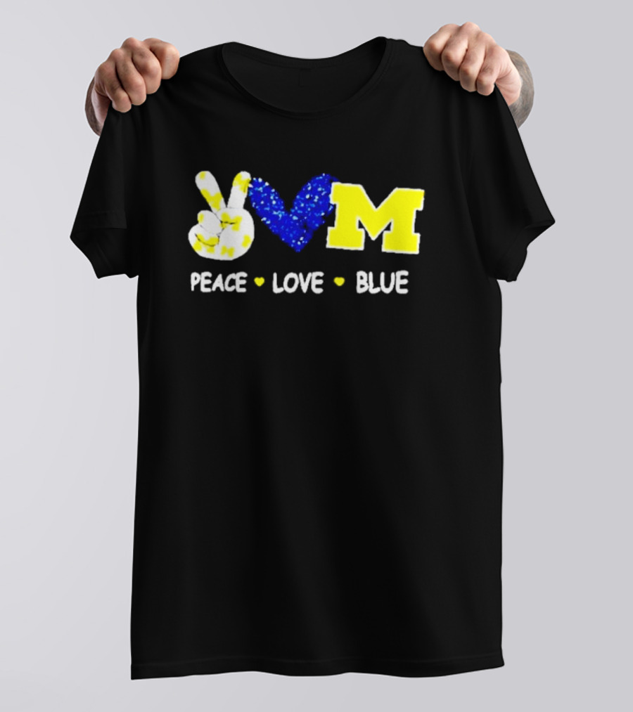 Peace Love M Blue T-Shirt