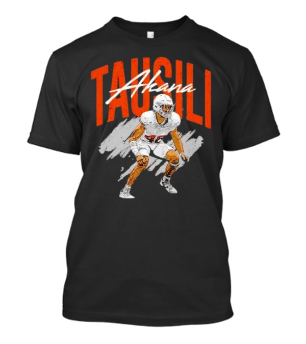 Tausili Akana Texas Longhorns Player Football Action T-Shirt