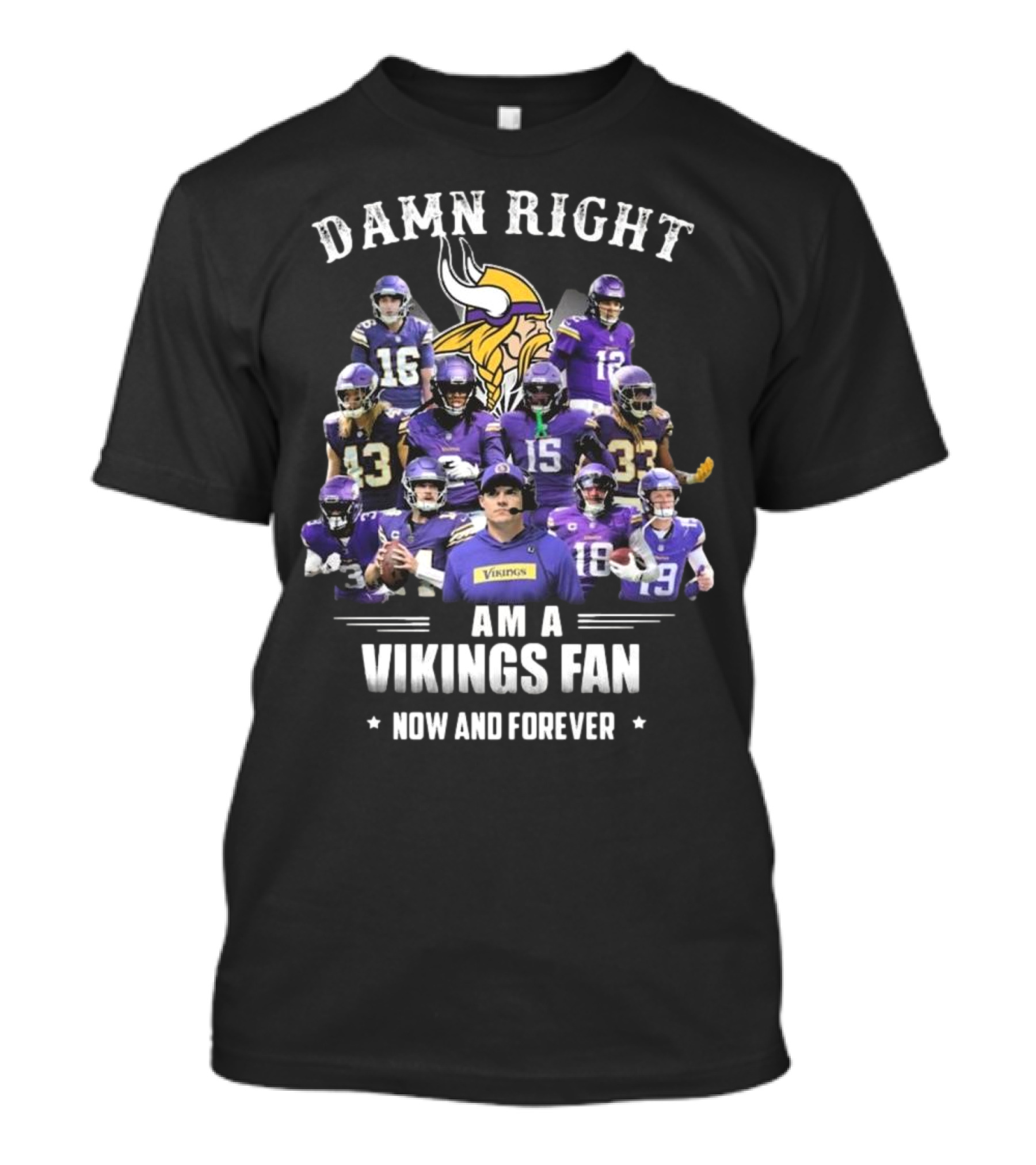 Damn Right I Am A Minnesota Vikings Fan Now And Forever T-Shirt