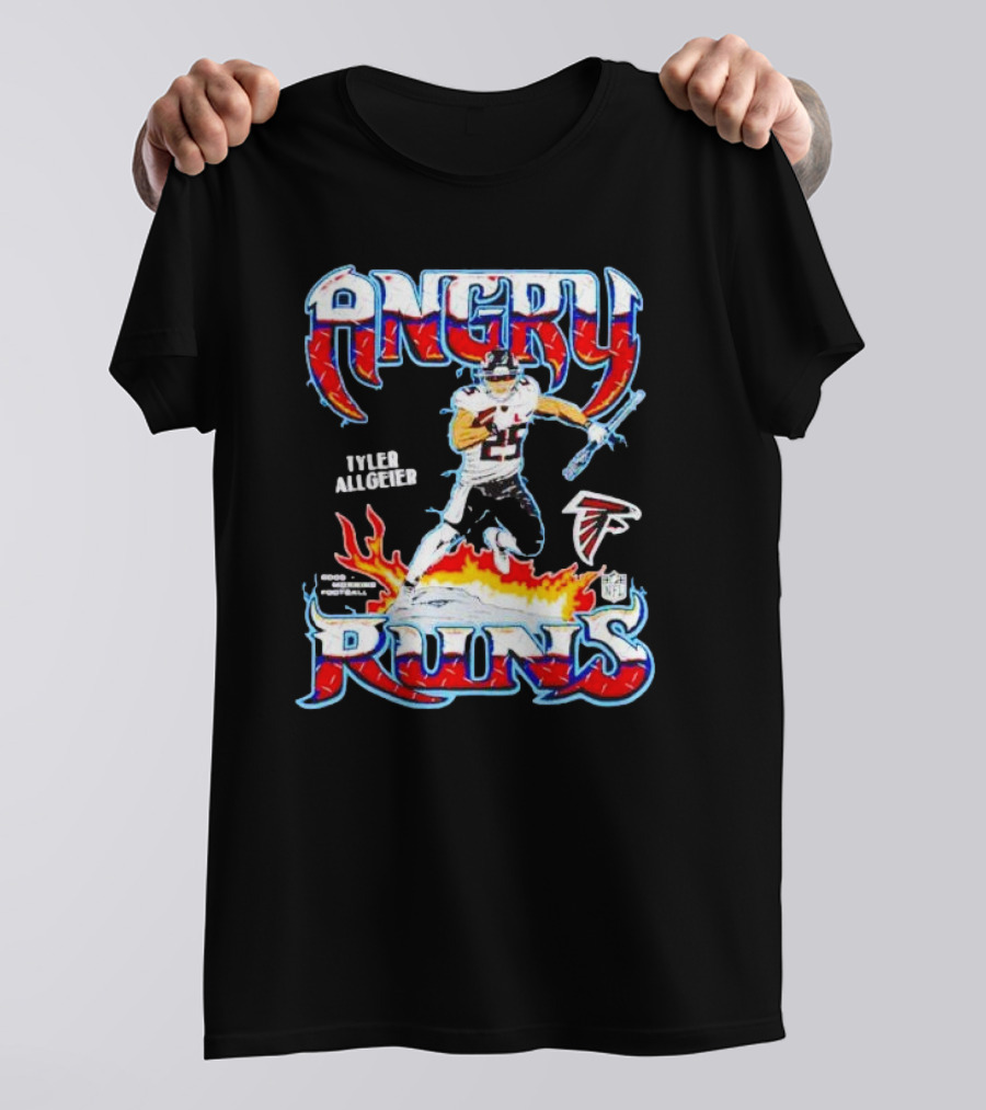 Angry Runs Atlanta Falcons Tyler Allgeier NFL Football T-Shirt
