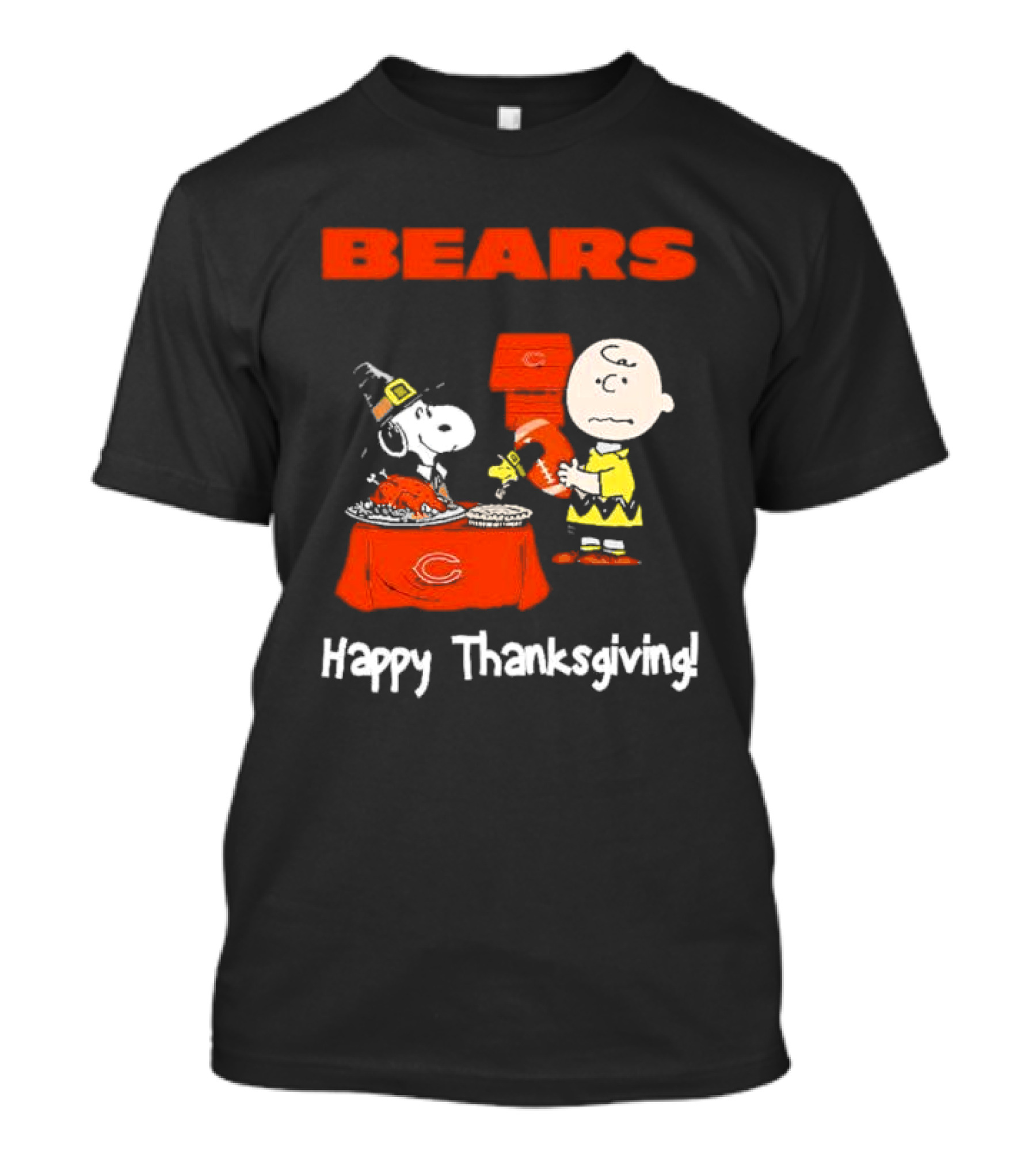 BEARS Chicago Charlie Brown And Snoopy Happy Thanksgiving T-Shirt