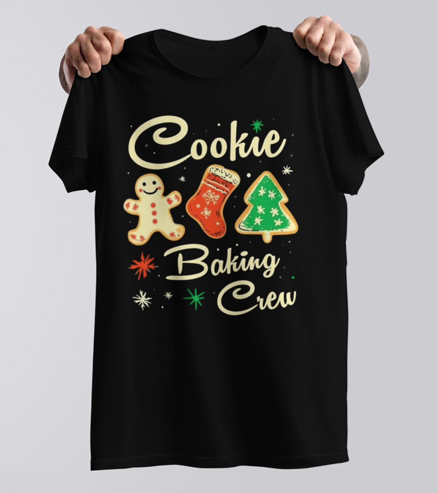 Cookie Baking Crew Christmas Gingerbread Stocking Tree Cookies T-Shirt