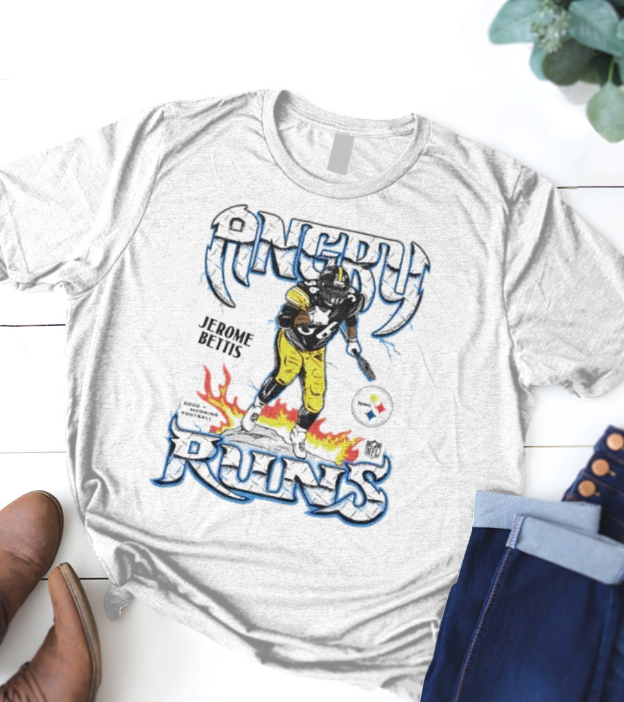 Angry Runs Jerome Bettis Pittsburgh Steelers NFL Good Morning Football T-Shirt