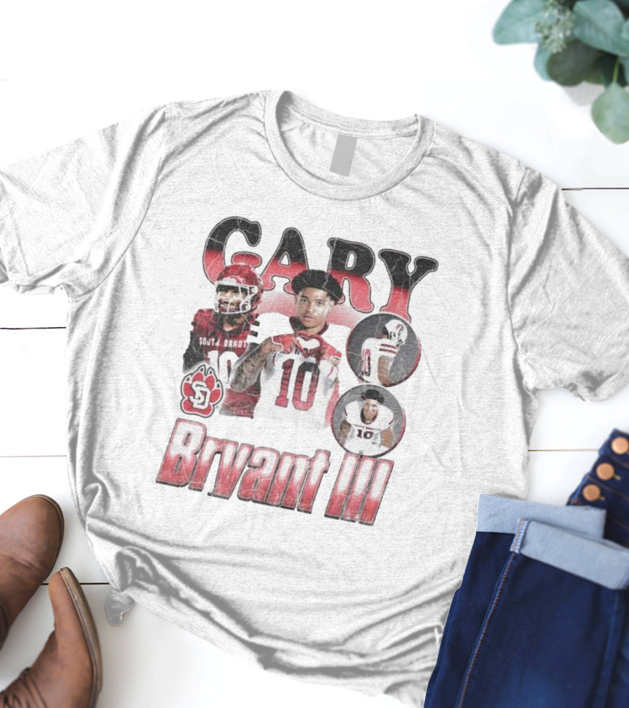 Gary Bryant III South Dakota Coyotes 10 Red And White Retro Football T-Shirt