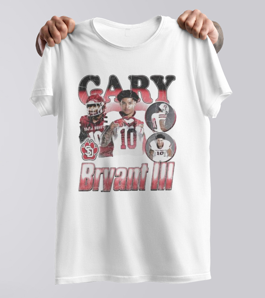Gary Bryant III South Dakota Coyotes 10 Red And White Retro Football T-Shirt