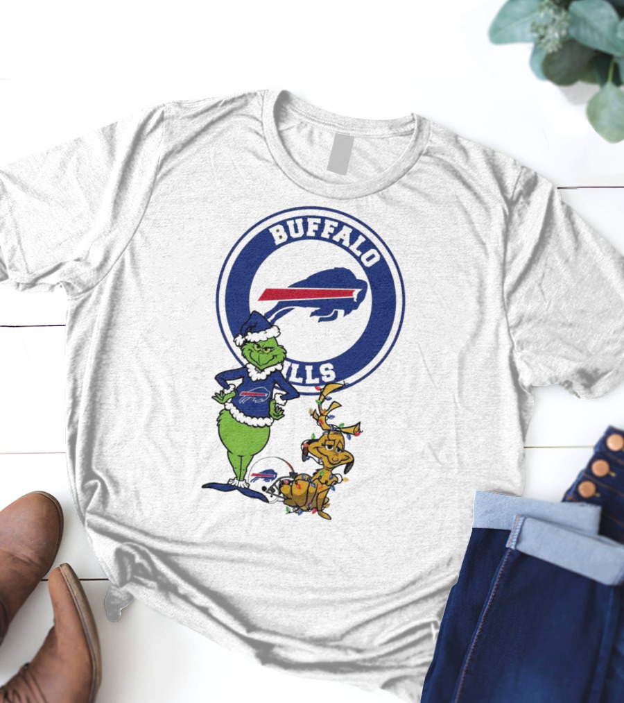 Buffalo Bills Grinch And Max Merry Christmas T-Shirt