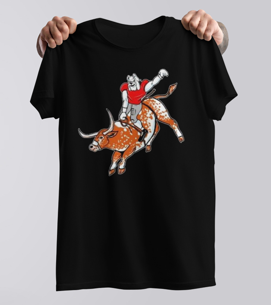 Ga Horns Down Bulldog Rides Longhorn T-Shirt