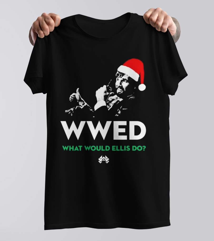 WWED What Would Ellis Do Santa Hat Christmas Edition T-Shirt