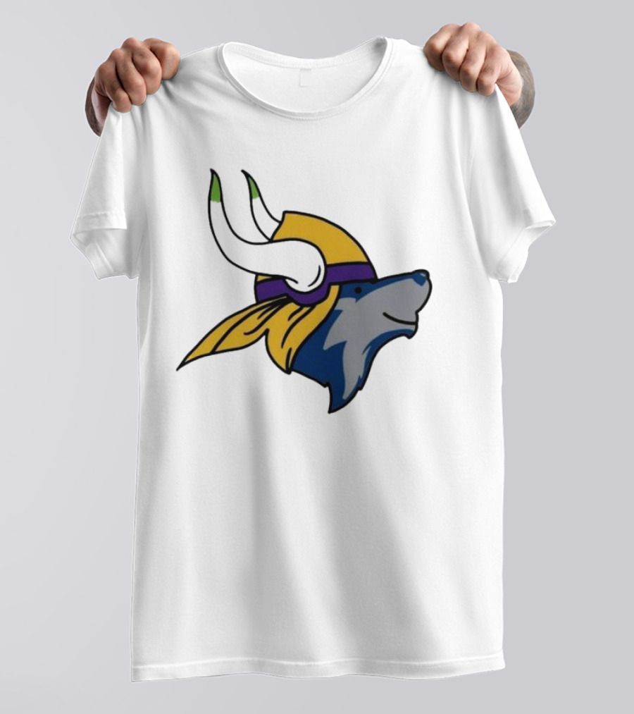 Minnesota Timbervikes Wolf And Viking Helmet Mashup T-Shirt
