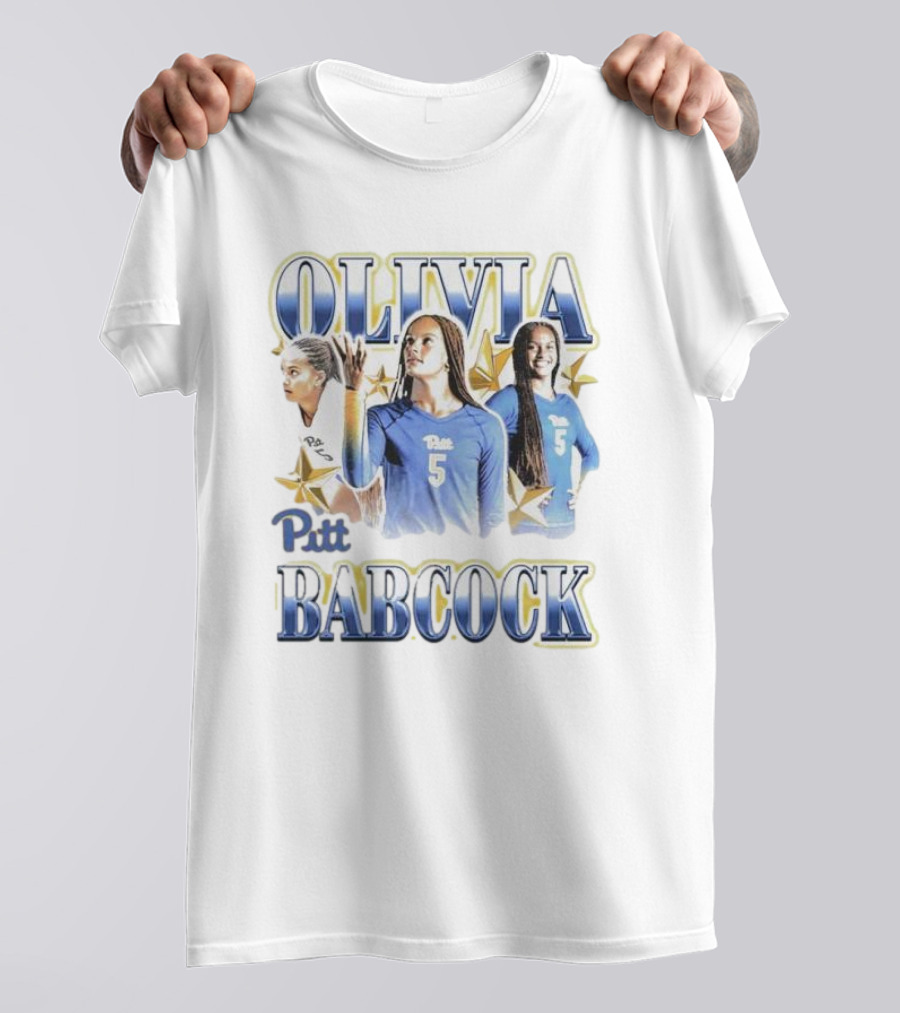 Olivia Babcock Pitt Panthers Volleyball Number 5 Collage Vintage T-Shirt