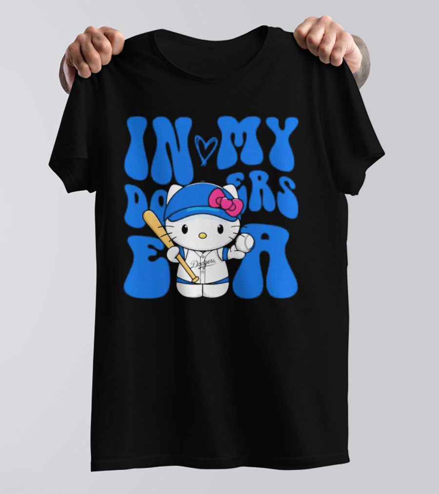 In My Dodgers Era Hello Kitty Baseball T-Shirt