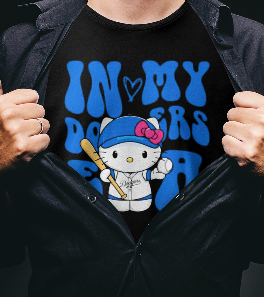 In My Dodgers Era Hello Kitty Baseball T-Shirt