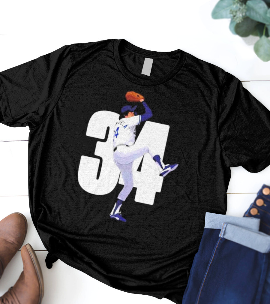 34 Fernando Valenzuela Pitcher Los Angeles Dodgers T-Shirt