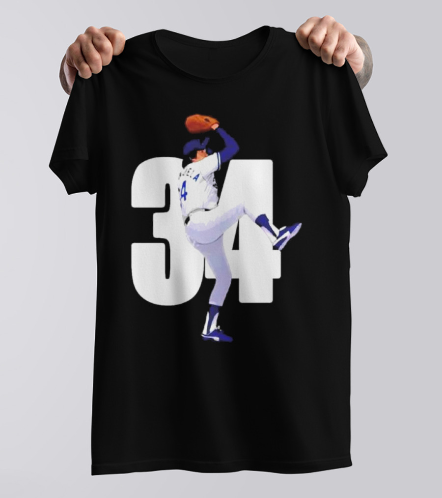 34 Fernando Valenzuela Pitcher Los Angeles Dodgers T-Shirt