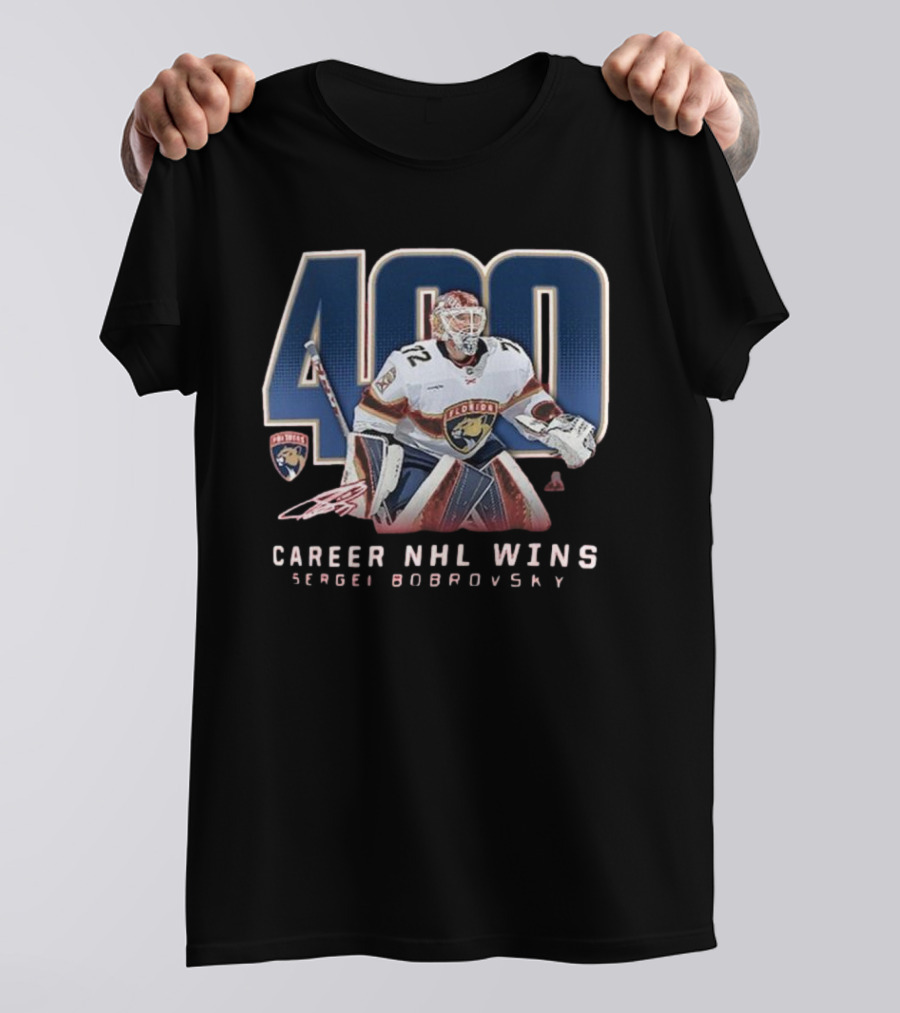 Sergei Bobrovsky 400 Career NHL Wins Florida Panthers T-Shirt