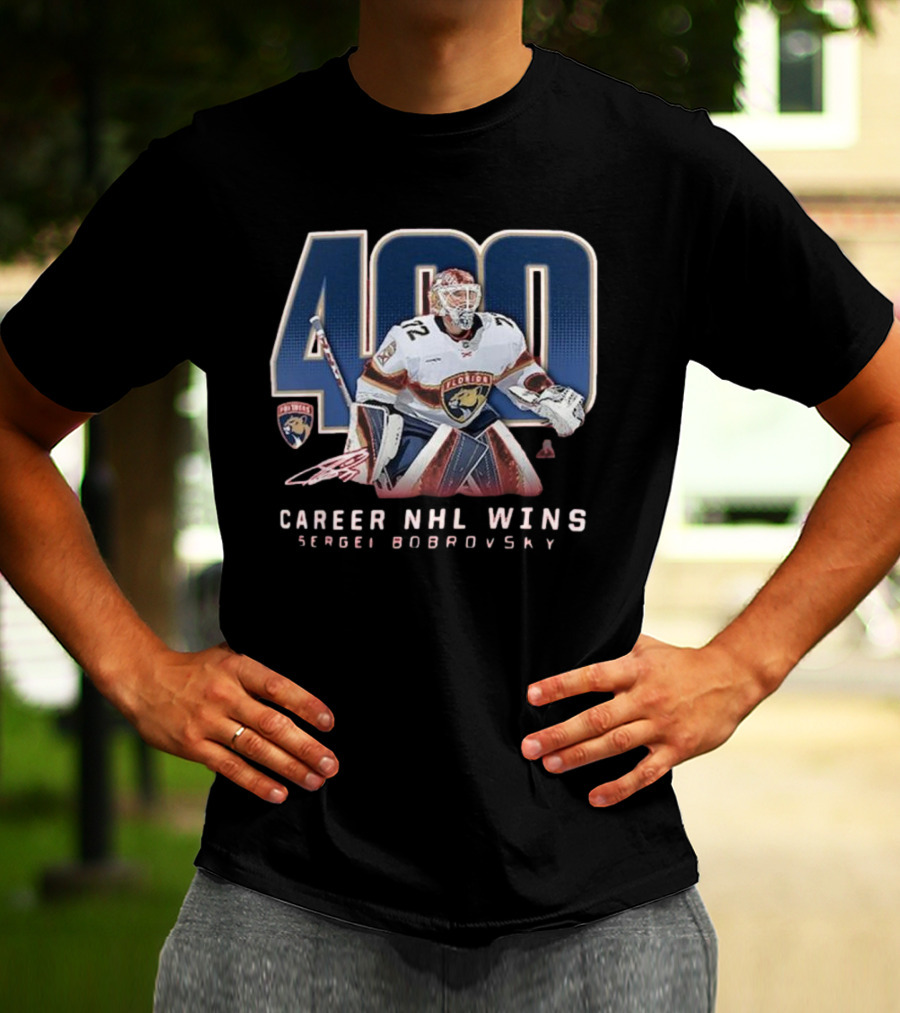 Sergei Bobrovsky 400 Career NHL Wins Florida Panthers T-Shirt