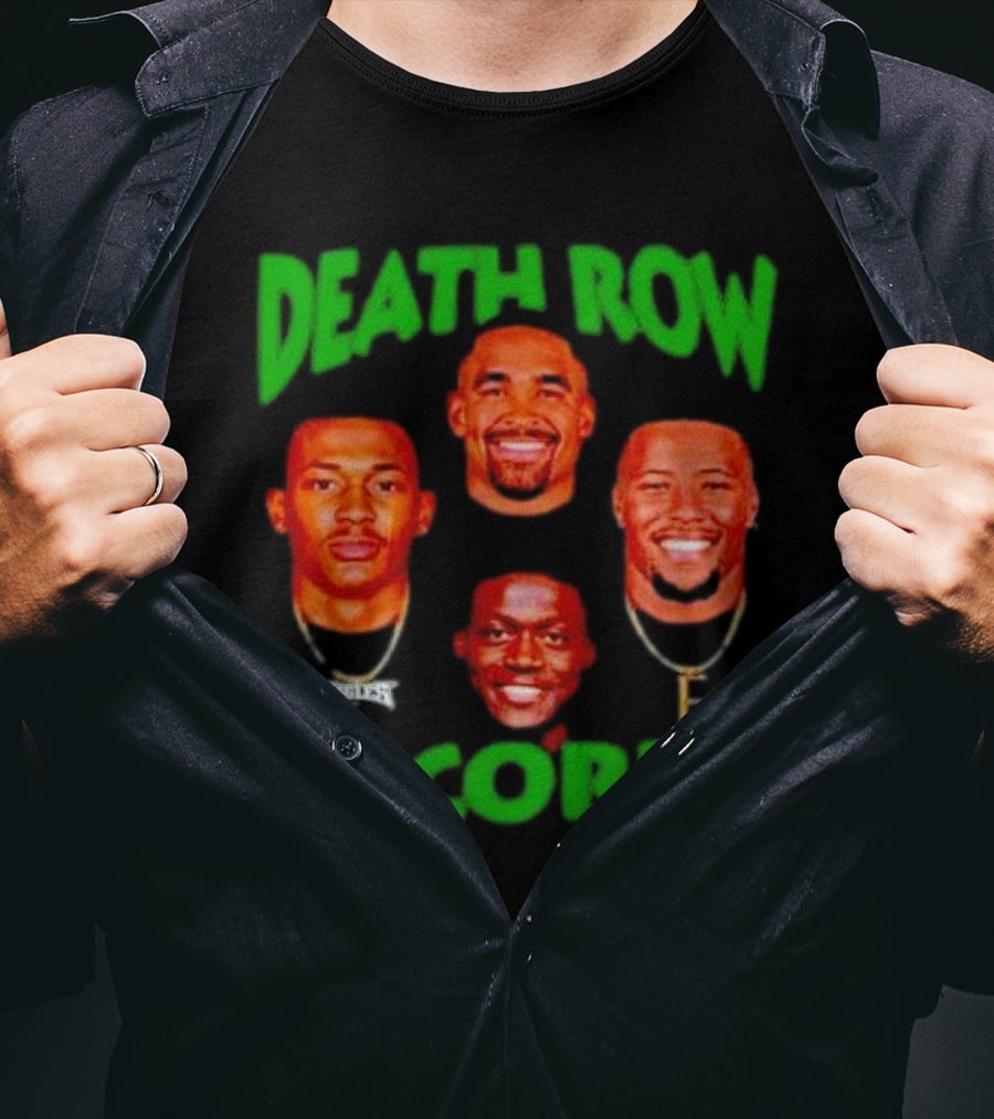 Philadelphia Eagles Death Row Records AJ Brown Jalen Hurts Devonta Smith Saquon Barkley T-Shirt