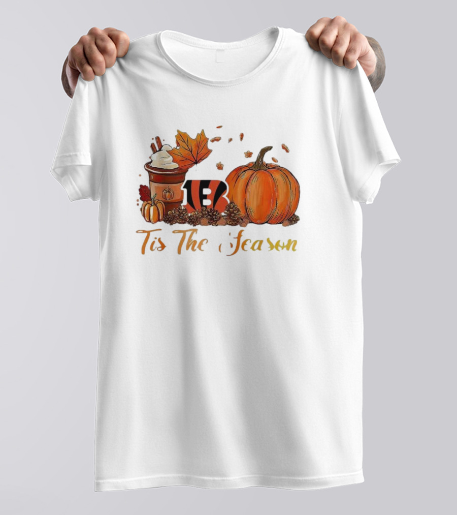 Cincinnati Bengals Tis The Season Pumpkin Latte Autumn T-Shirt