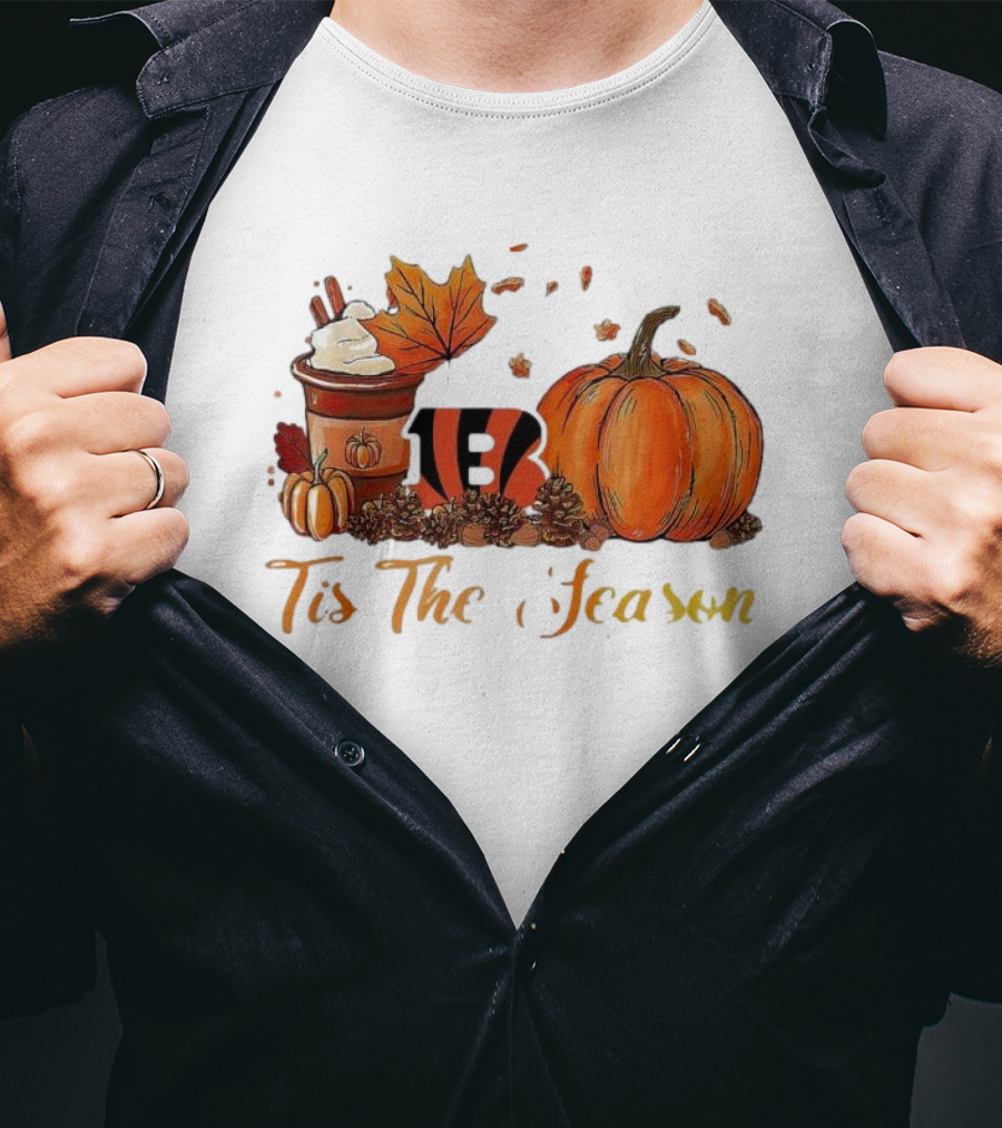 Cincinnati Bengals Tis The Season Pumpkin Latte Autumn T-Shirt