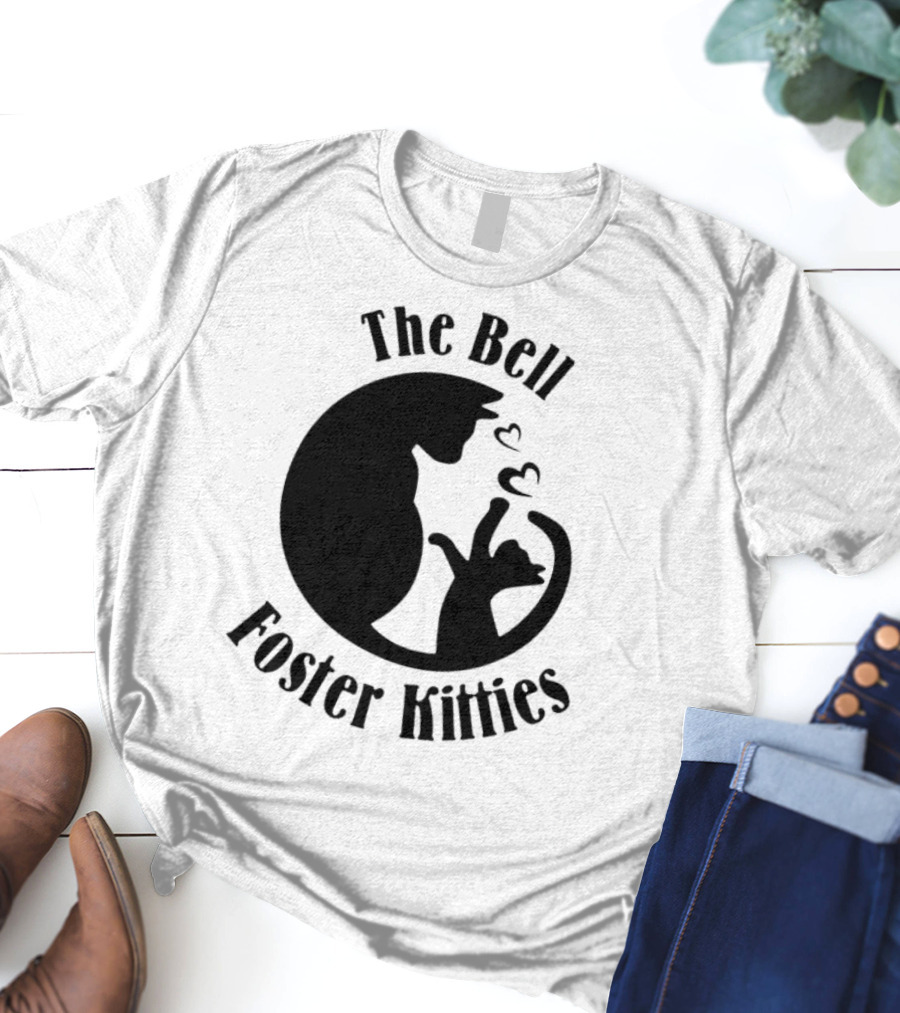 The Bell Foster Kitties Cat Silhouette With Hearts T-Shirt