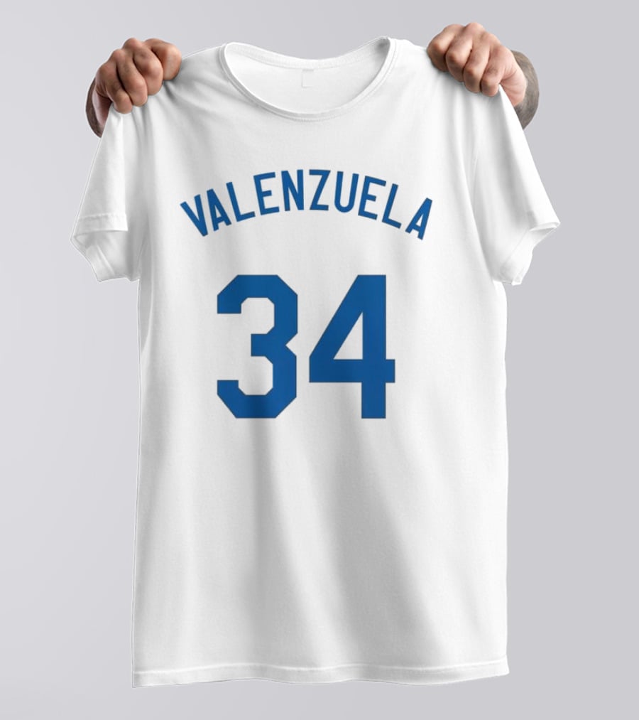 Valenzuela 34 Los Angeles Dodgers Fernando Valenzuela Iconic Baseball Jersey Number T-Shirt
