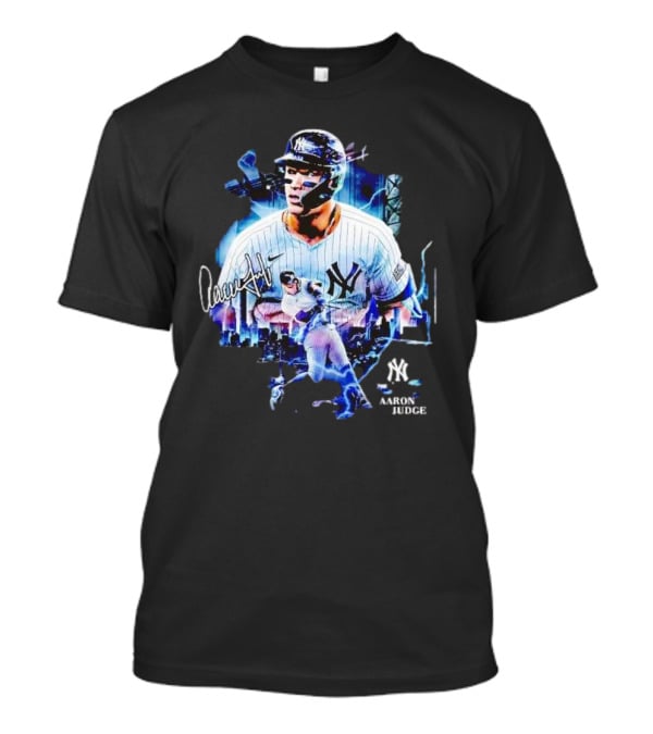 Aaron Judge New York Yankees Signature Vintage Skyline Baseball T-Shirt