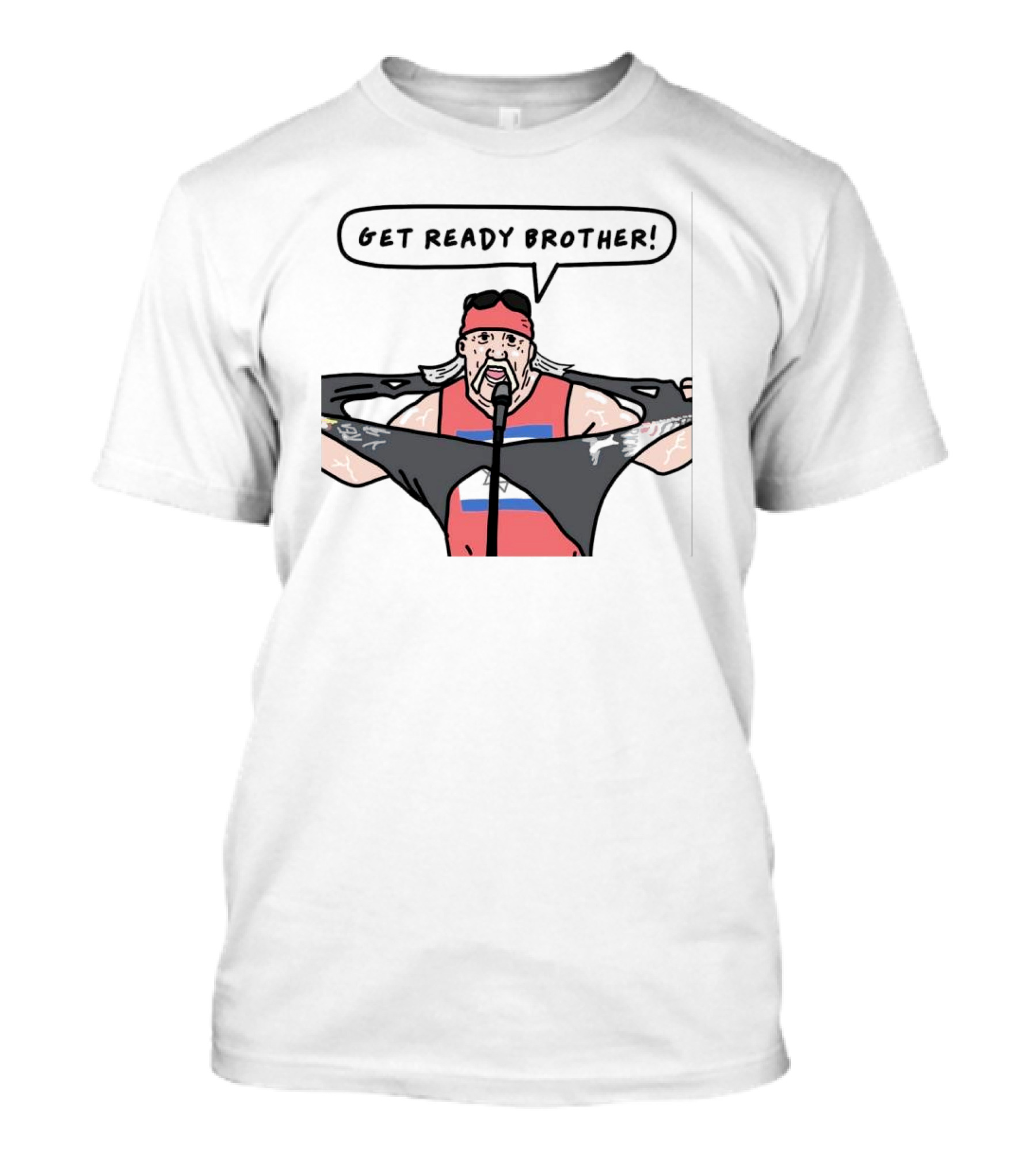 Get Ready Brother Hulk Hogan Shirt Ripping Microphone Comic T-Shirt