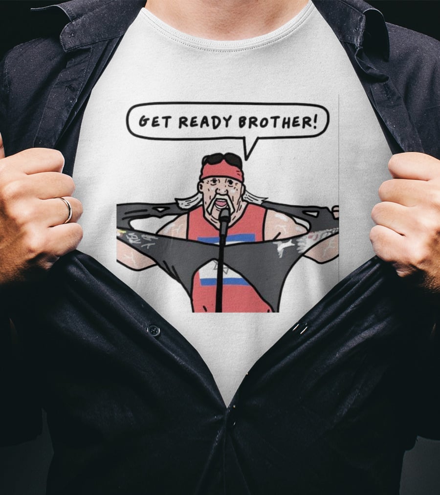 Get Ready Brother Hulk Hogan Shirt Ripping Microphone Comic T-Shirt