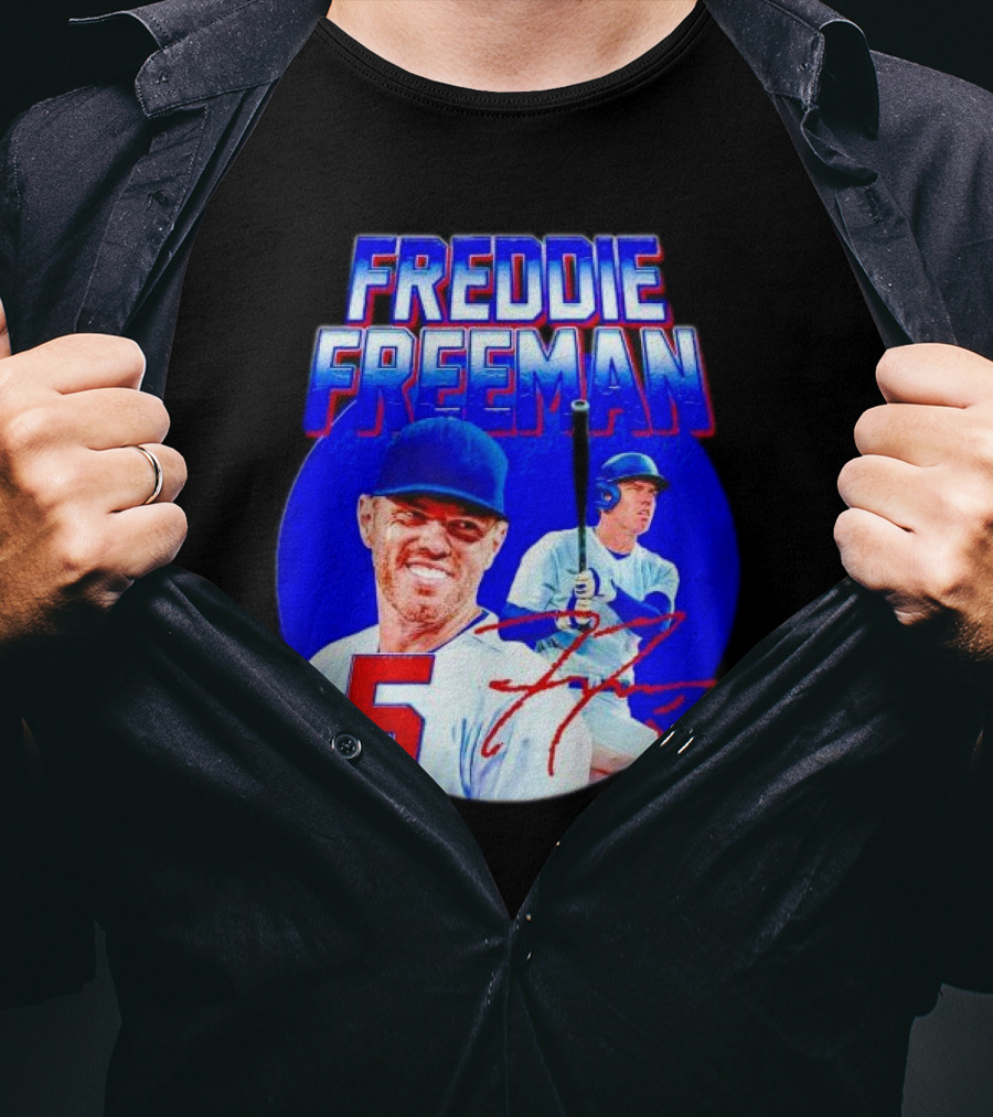Freddie Freeman Los Angeles Dodgers 5 Signature Baseball T-Shirt