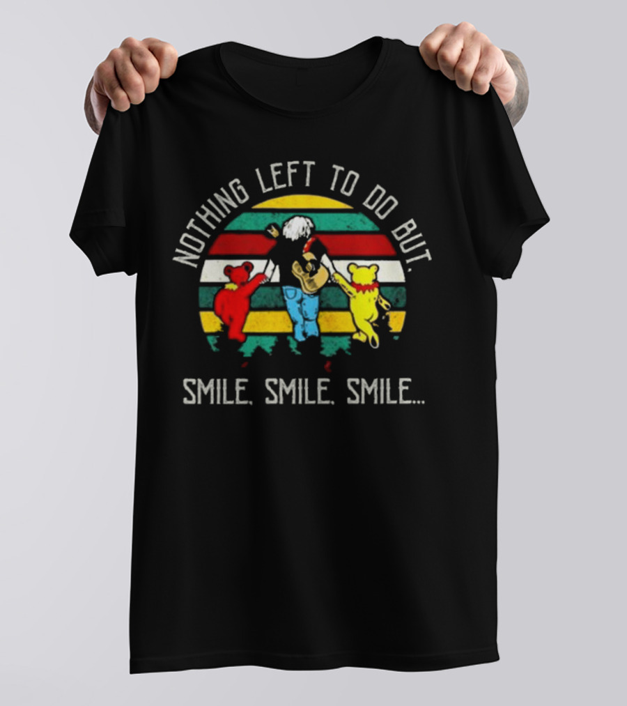 Grateful Dead Nothing Left To Do But Smile Smile Smile Vintage Bears Guitar Stripes T-Shirt