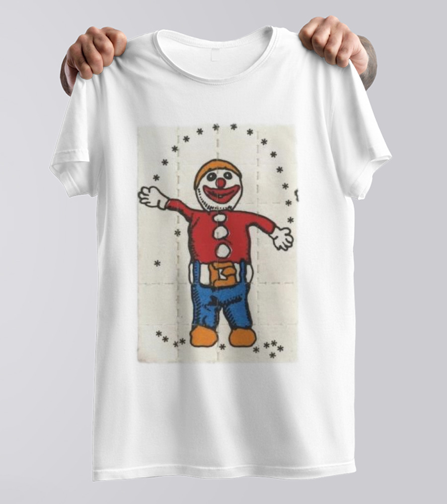 Psychedelic Acid Clown With Happy Expression Surrounded By Stars T-Shirt