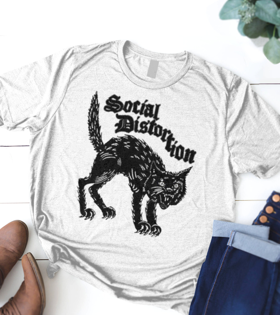 Social Distortion Black Kat Meow T-Shirt