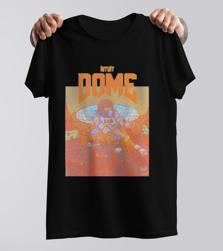 Intuit Dome Futuristic Mascot With Basketball Energy Disc T-Shirt